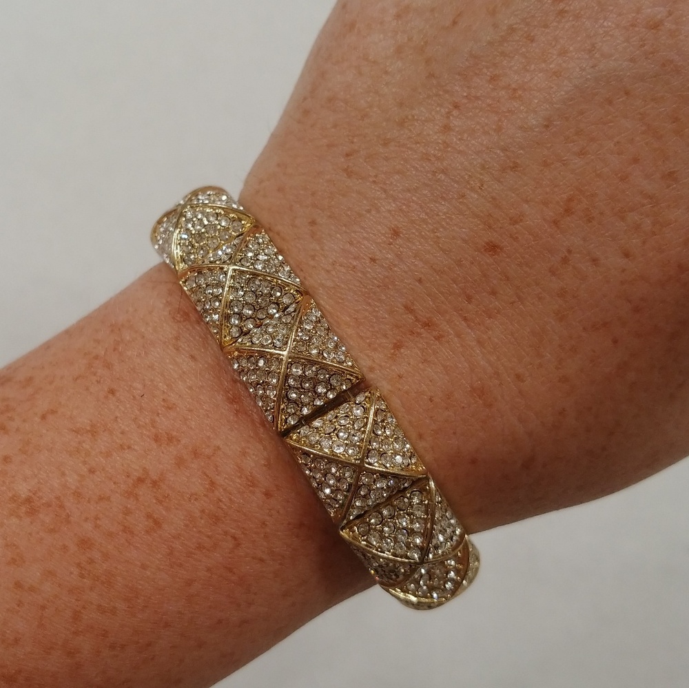 BCBG gold and crystal bracelet